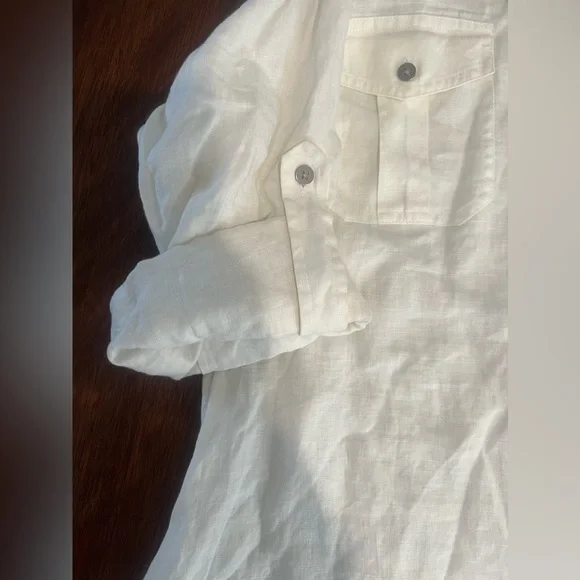 100% Linen white Tunic size Large - Picture 7 of 8